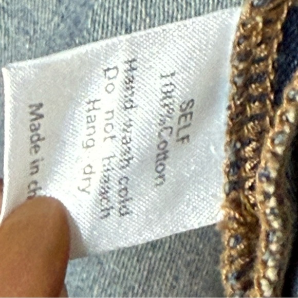 Roolee multi-toned denim Jean shacket or chore jacket Size: Large - Picture 5 of 6